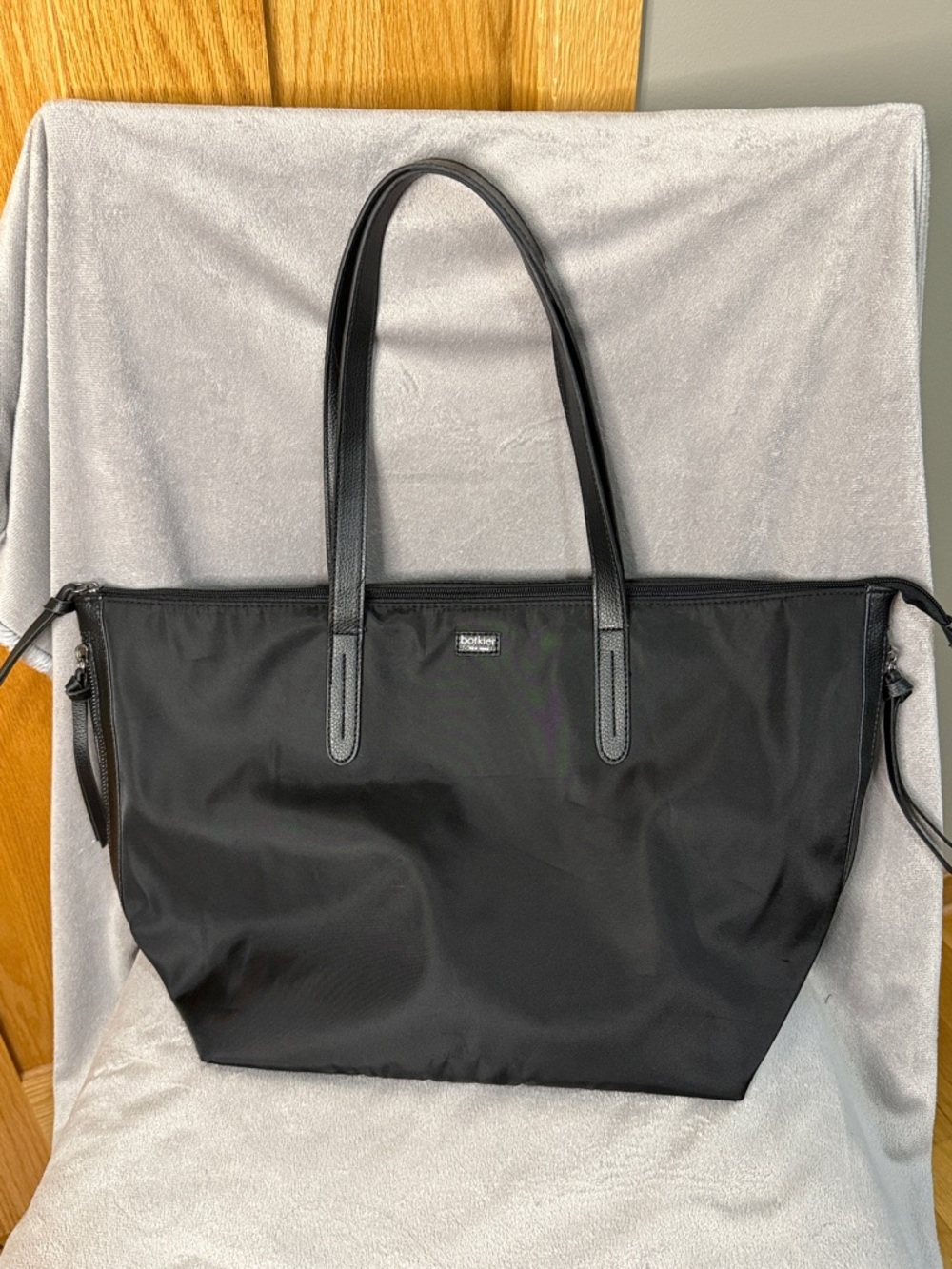 Botkier Black Nylon Tote with pleather Handles